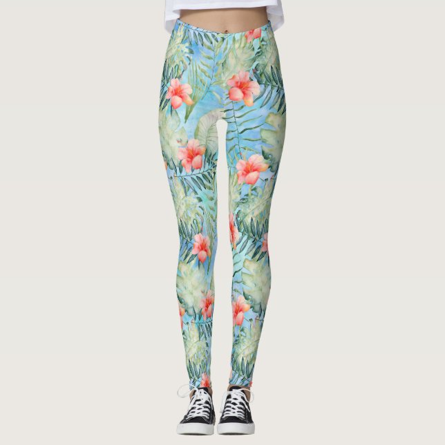 Leggings Aloha Hibiscus Floral (Anverso)
