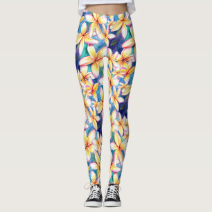 Leggings Aloha Plumeria florece la leyenda del yoga