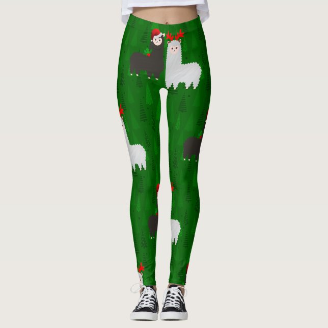 Leggings alpacas, reno de Navidad (Anverso)