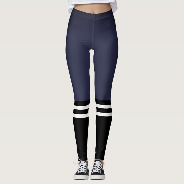 Leggings Altos calcetines del equipo universitario azul (Anverso)