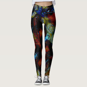 Leggings Alumnos abstractos bajo lustroso deformado vidrio