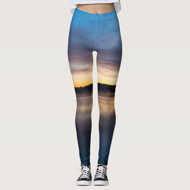 Leggings Amanecer otoñal del lago Springfield (Anverso)