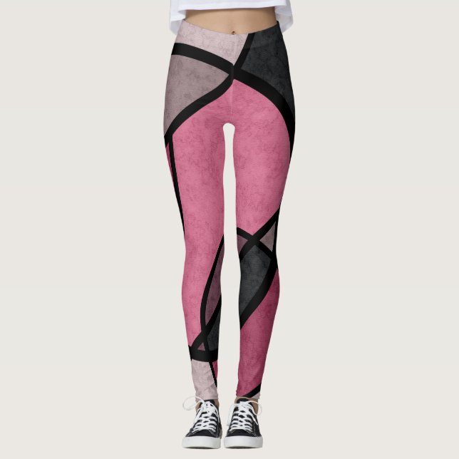Leggings Amanecer rosa , abstracto (Anverso)