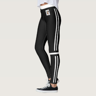 Leggings Amante de gato mascota rayas blancas y negras pers