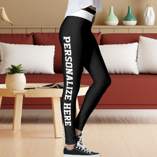Leggings Amante de gato personalizado negro blanco hecho a 