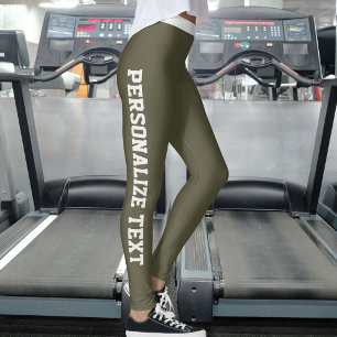 Leggings Amante de gato personalizado oscuro oliva cálido n