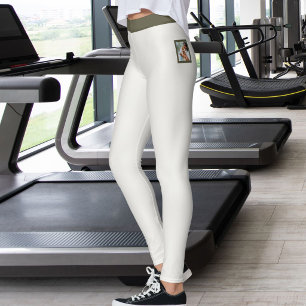 Leggings Amante de gatos personalizados cálido neutro oliva