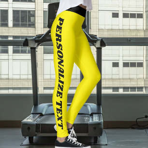 Leggings Amante de gatos personalizados patrón amarillo neg