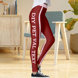 Leggings Amante de las Mascotas Mamá Gata Mejor Amiga Rojo 