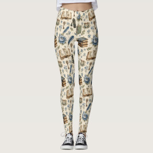 Leggings Amante de Libros Antiguos Estampado Floral Botán