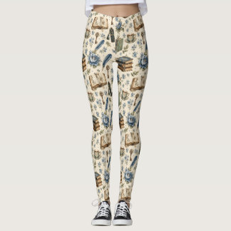 Leggings Amante de Libros Antiguos Estampado Floral | Botán