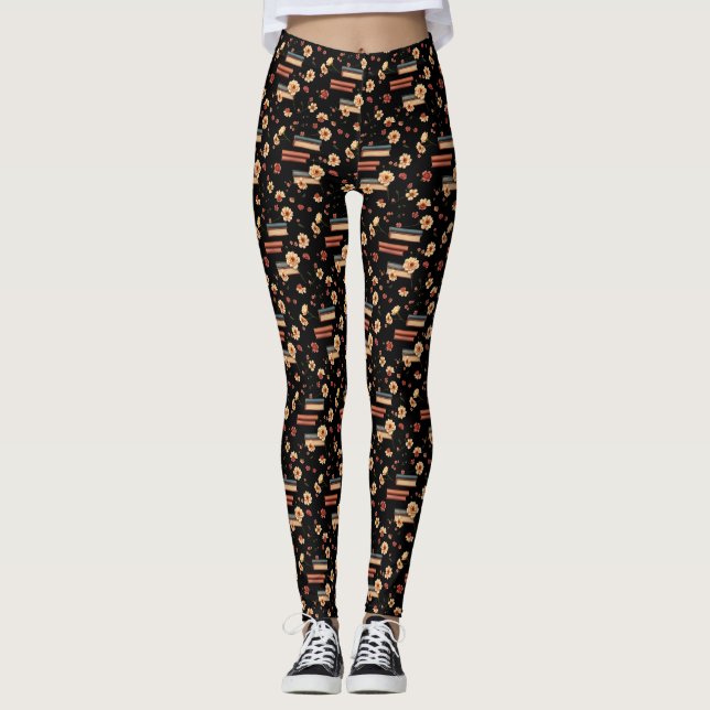 Leggings Amante del libro floral (Anverso)
