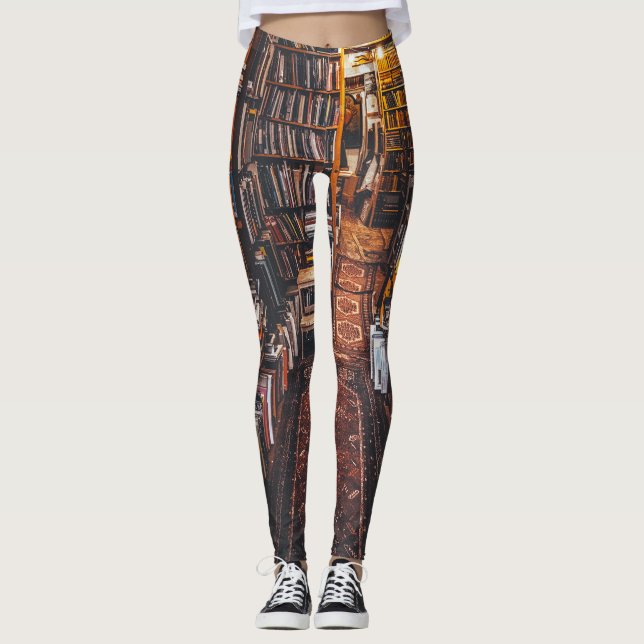Leggings Amantes de los libros Estanterías de libros de lib (Anverso)