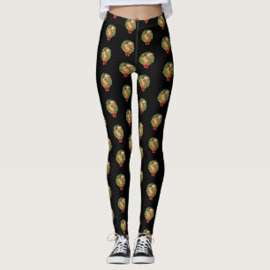 Leggings Amantes del perro de la guirnalda del navidad del