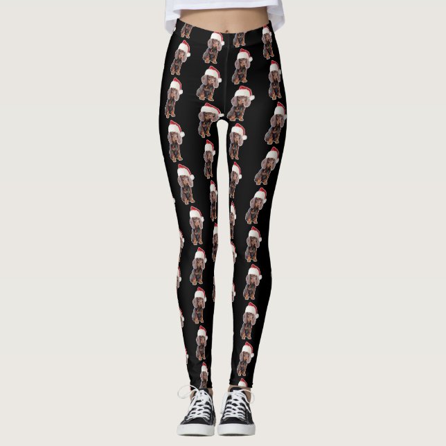 Leggings Amantes del perro de las luces de navidad del (Anverso)