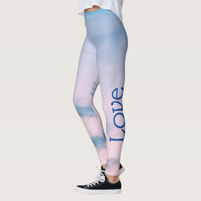 Leggings Amar las jarras azules de yoga, las piernas (Izquierda)