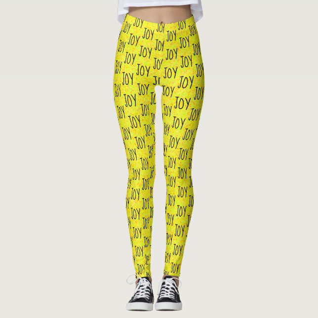 Leggings Amarillo brillante del diseño del modelo de la (Anverso)