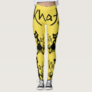 Leggings AMARILLO de las polainas del logotipo de Khat