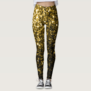 Leggings Amarillo dorado oscuro brillo falso destellos