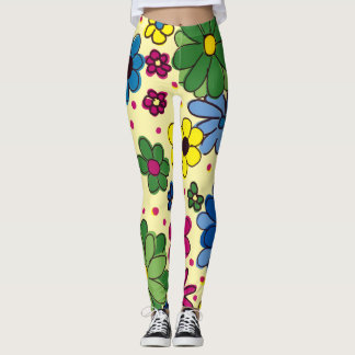 Leggings Amarillo floral suave y colorido