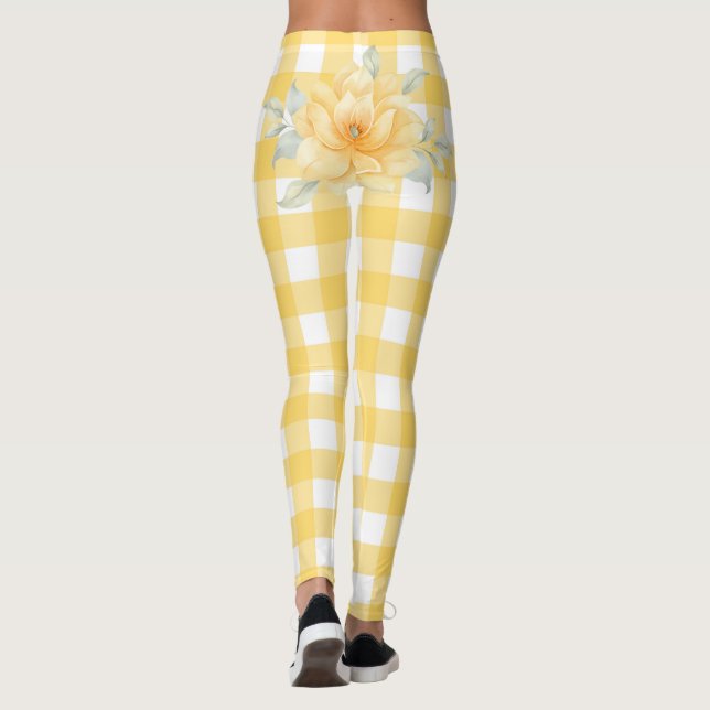 Leggings Amarillo, Flores Butt (Reverso)