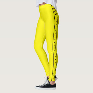 Leggings Amarillo Limón con Franja Lateral Negra
