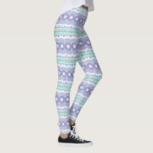 Leggings Amarillo morado Mandala Kaleidoscope Tirado