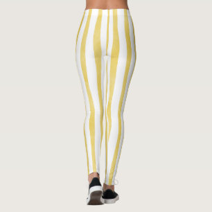 Leggings Amarillo rayado y blanco