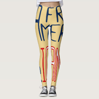Leggings Amarillo rojo azul negro mujer afroamericana
