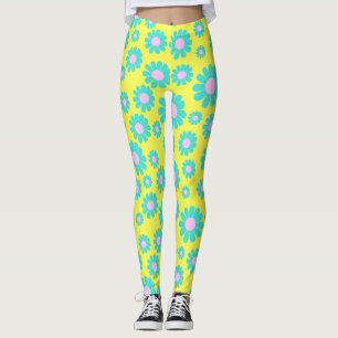 Leggings Amarillo Verde azulado de margarita