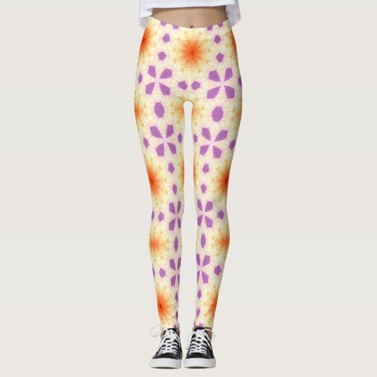 Leggings Amarillo y estrella anaranjada estallados con