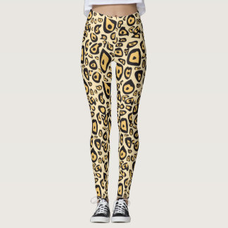 Leggings Amarillo y Naranja de la luz jaguar de impresión a