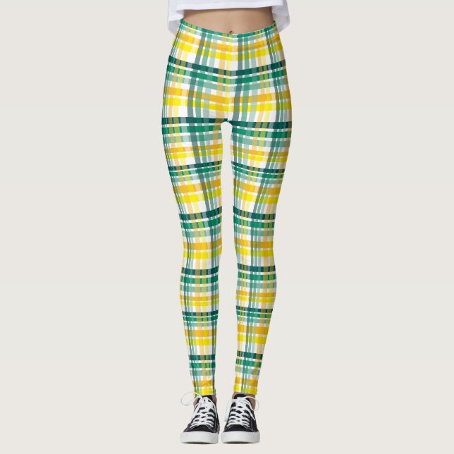 Leggings Amarillo Y Placa Verde azulada (Anverso)