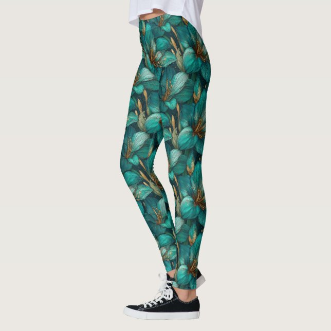 Leggings Amaryllis Fantasía de Maternidad Verde Día de las  (Izquierda)