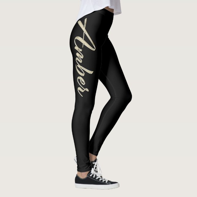 Leggings Amber white gold Handwriting Hose (Derecha)