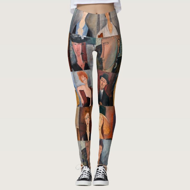 Leggings Amedeo Modigliani - Collage de obras maestras (Anverso)