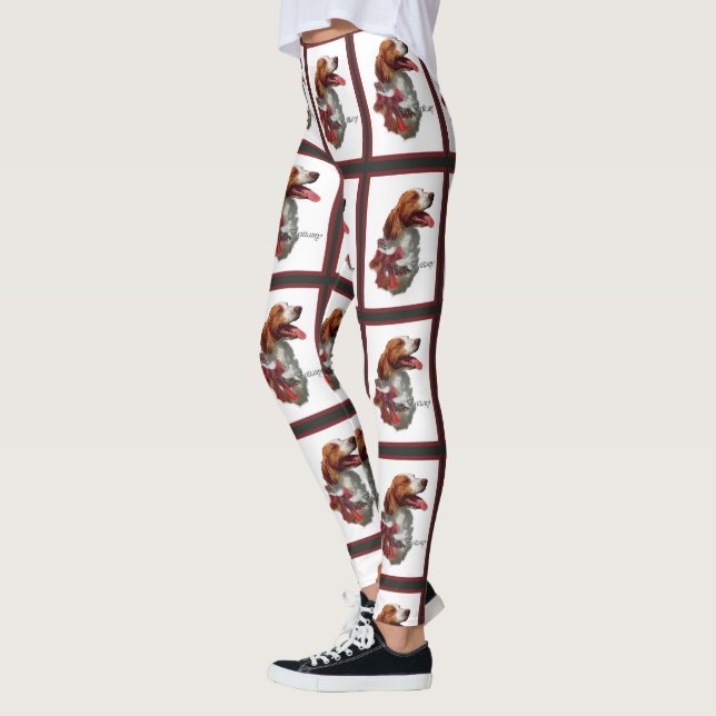 Leggings American Brittany Spaniel Navidad (Izquierda)