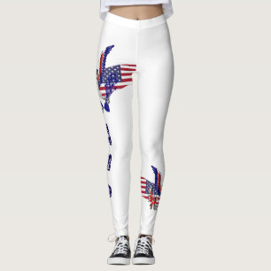 Leggings American Eagle patriótico, bandera y escudo