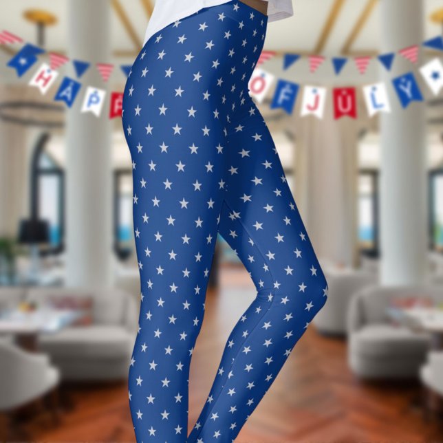 Leggings Americana Star Spangled Silver Stars On Navy 3 (Subido por el creador)