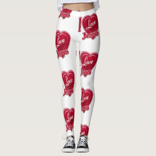 Leggings Amo a Jesús Corazón Rojo