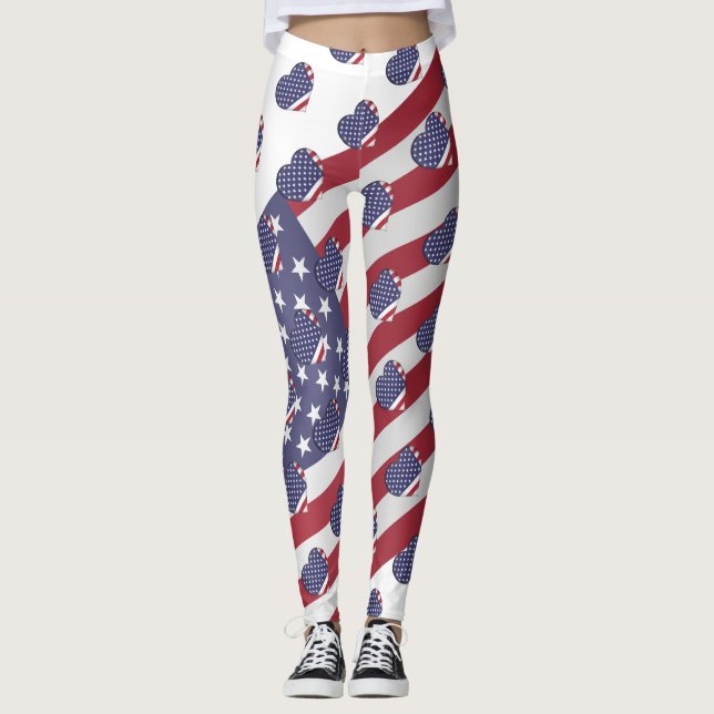 Leggings Amo a las barras y estrellas americanas de los (Anverso)