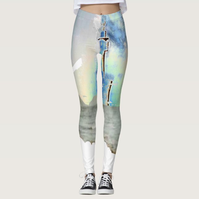 Leggings Amo el pescar en las mujeres azules (Anverso)