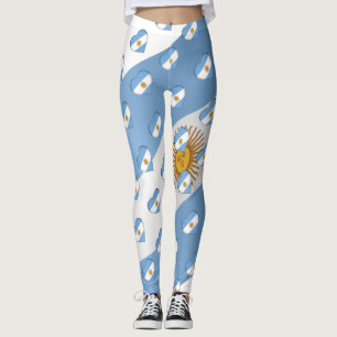 Leggings Amo la bandera argentina del patrón de los corazon