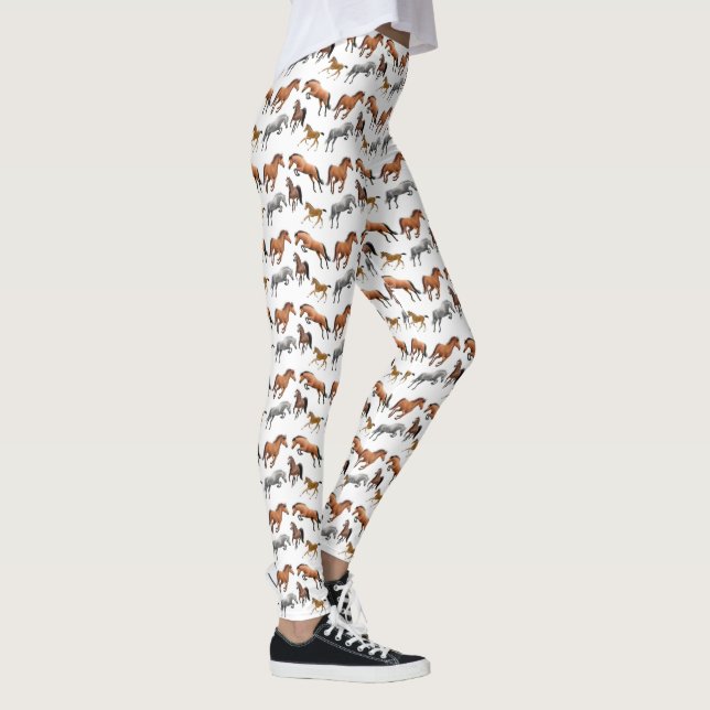 Leggings Amo las polainas equinas del arte de los caballos (Derecha)