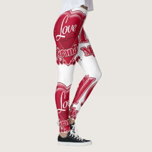Leggings Amo los corazones rojos de mi abuelo