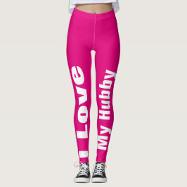 Leggings Amo mi moda femenina linda blanca del rosa del