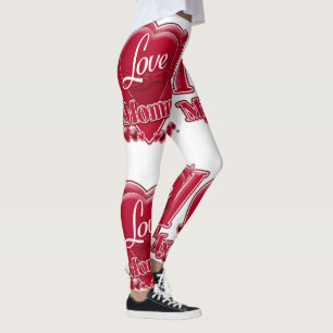 Leggings Amo mis corazones rojos mami
