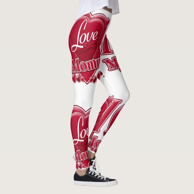 Leggings Amo mis corazones rojos mami (Derecha)