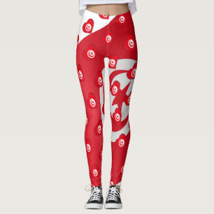 Leggings Amo Túnez La Bandera Tunecina Corazón Patrón Graci