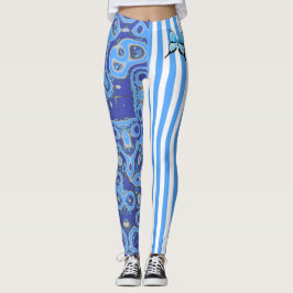 Leggings Amoeba azul y garras